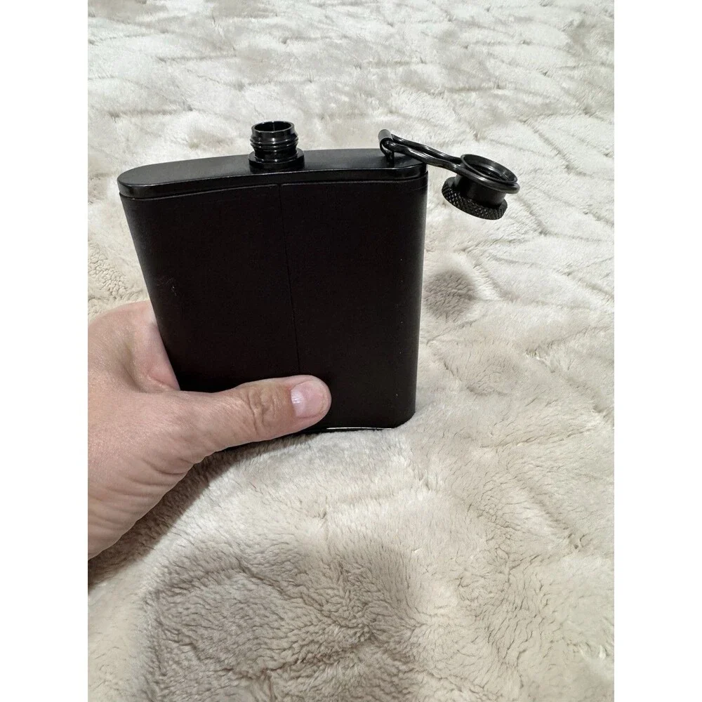 Rare Filson C.C. Filson Co 6oz Black Bridle Leather Stainless Flask Heritage
